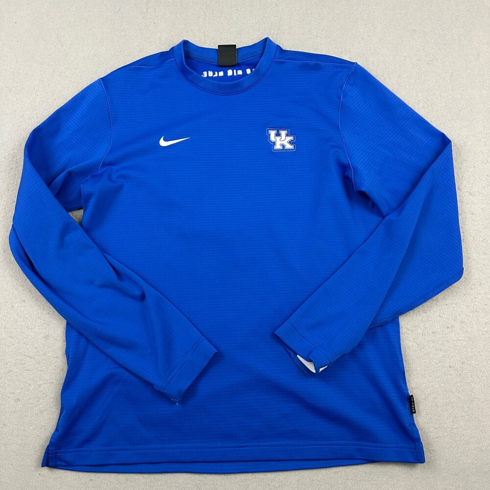 Kentucky Wildcats Sweater Men Medium Blue Nike On Field Dri Fit Crewneck NCAA M